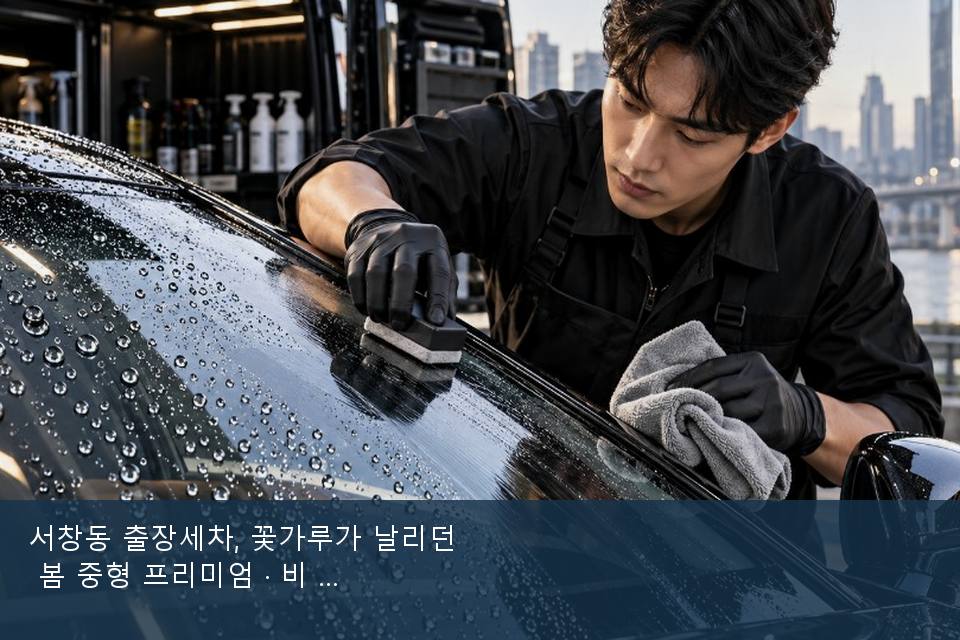 서창동 출장세차, 꽃가루가 날리던 봄 중형 프리미엄 · 비 갠 뒤의 작업